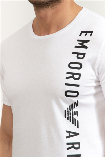 Emporio Armani Erkek Bisiklet Yaka T-Shirt Beyaz