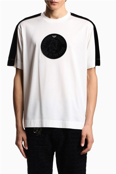 Emporio Armani Erkek Bisiklet Yaka T-Shirt Beyaz