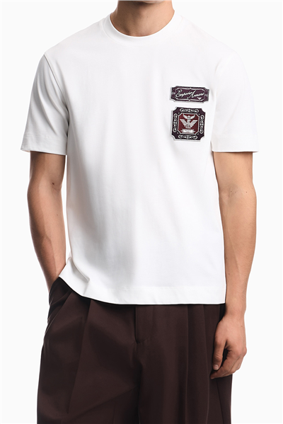 Emporio Armani Erkek Bisiklet Yaka T-Shirt Beyaz