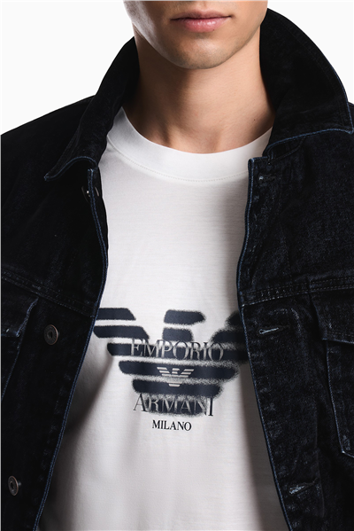 Emporio Armani Erkek Bisiklet Yaka T-Shirt Beyaz