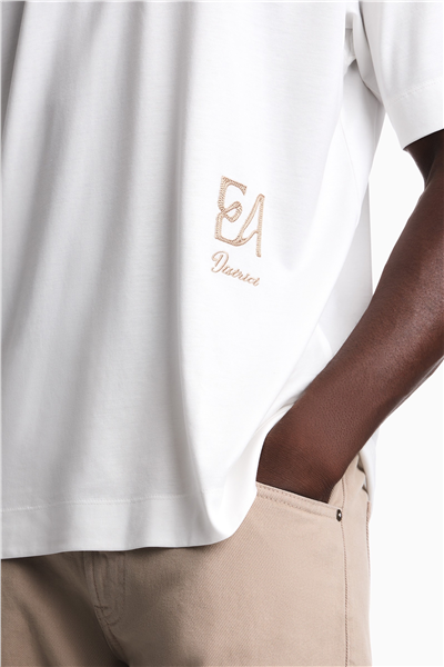 Emporio Armani Erkek Bisiklet Yaka T-Shirt Beyaz