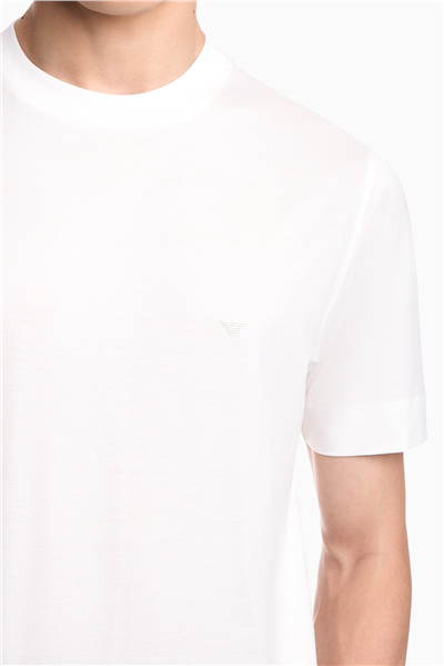 Emporio Armani Erkek Bisiklet Yaka T-Shirt Beyaz