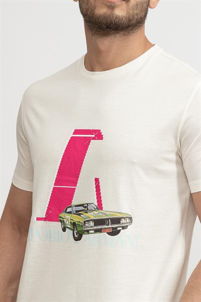 Emporio Armani Erkek Bisiklet Yaka T-Shirt Beyaz