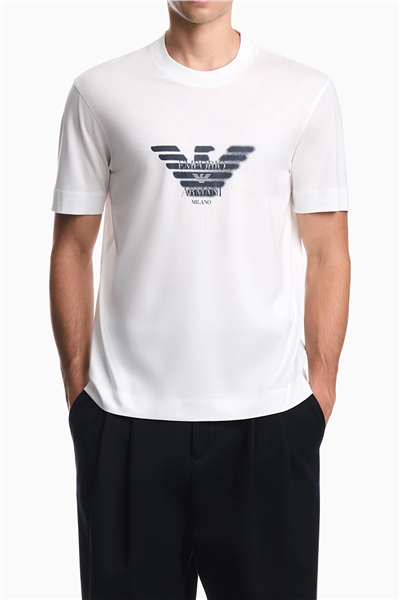 Emporio Armani Erkek Bisiklet Yaka T-Shirt Beyaz