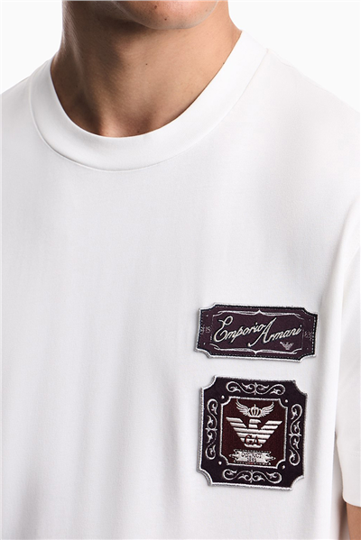 Emporio Armani Erkek Bisiklet Yaka T-Shirt Beyaz
