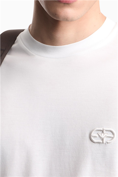 Emporio Armani Erkek Bisiklet Yaka T-Shirt Beyaz