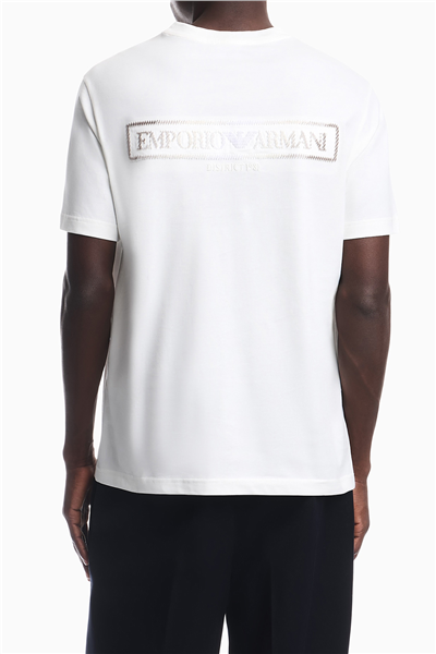 Emporio Armani Erkek Bisiklet Yaka T-Shirt Beyaz