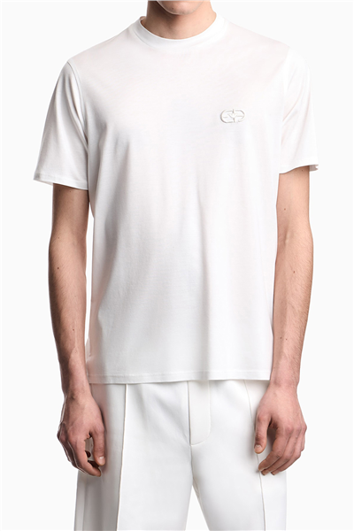 Emporio Armani Erkek Bisiklet Yaka T-Shirt Beyaz