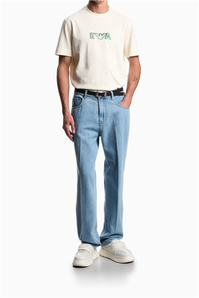 Emporio Armani Erkek Bisiklet Yaka T-Shirt Krem