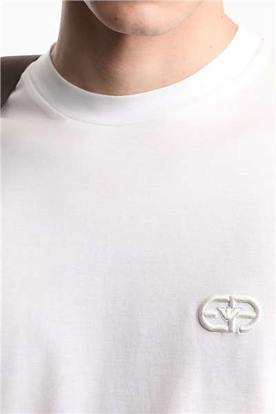 Emporio Armani Erkek Bisiklet Yaka T-Shirt Beyaz