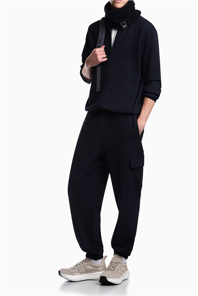 Emporio Armani Erkek Fermuarlı Sweatshirt Lacivert