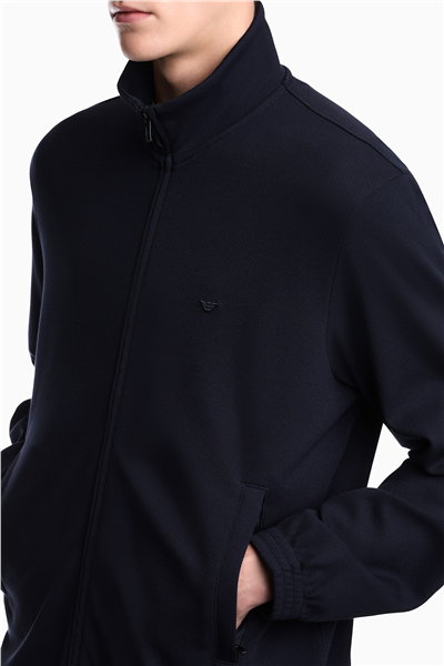 Emporio Armani Erkek Fermuarlı Sweatshirt Lacivert