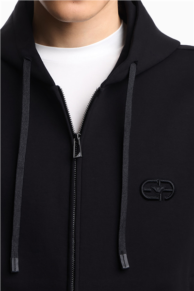 Emporio Armani Erkek Fermuarlı Sweatshirt Siyah