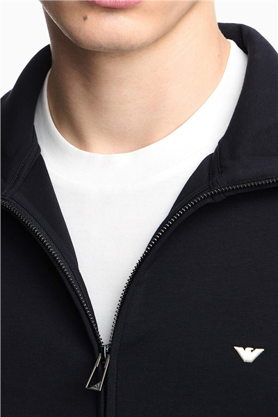 Emporio Armani Erkek Fermuarlı Sweatshirt Lacivert