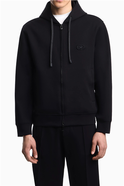 Emporio Armani Erkek Fermuarlı Sweatshirt Siyah