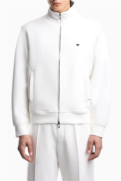 Emporio Armani Erkek Fermuarlı Sweatshirt Beyaz