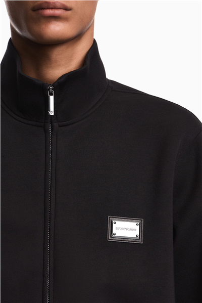 Emporio Armani Erkek Fermuarlı Sweatshirt Siyah