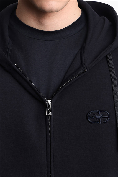 Emporio Armani Erkek Fermuarlı Sweatshirt Lacivert
