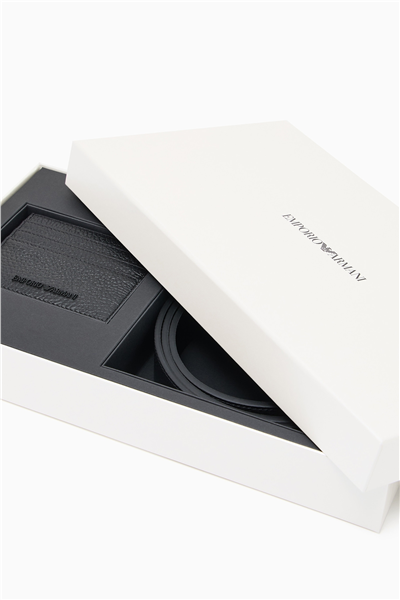Emporio Armani Erkek Kemer+Kartlık Siyah