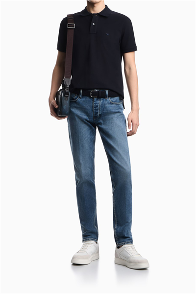 Emporio Armani Erkek Polo Yaka T-Shirt Lacivert