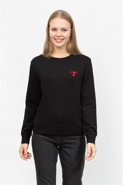 Emporio Armani Kadın Bisiklet Yaka Sweatshirt Siyah