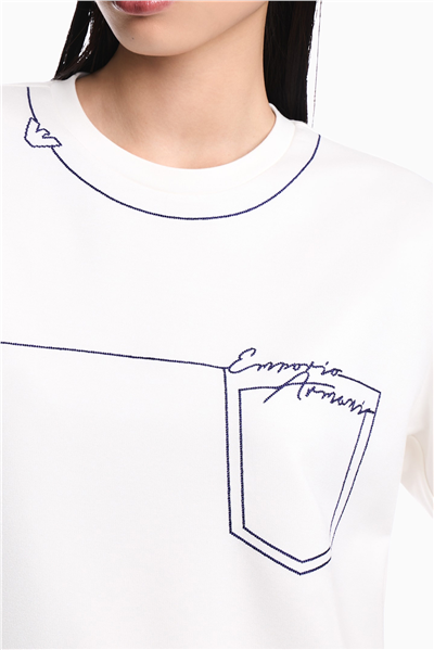 Emporio Armani Kadın Bisiklet Yaka T-Shirt Beyaz