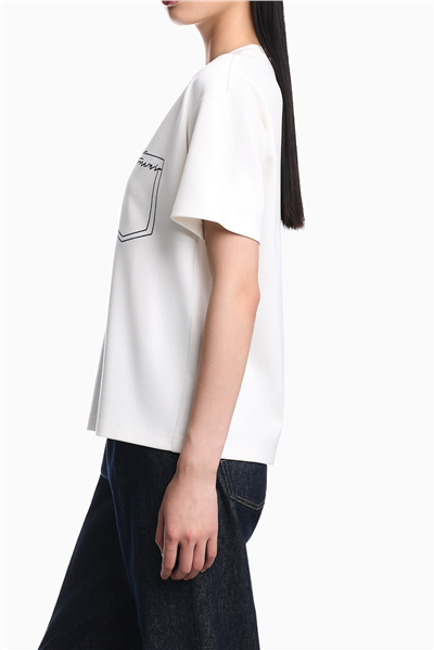 Emporio Armani Kadın Bisiklet Yaka T-Shirt Beyaz