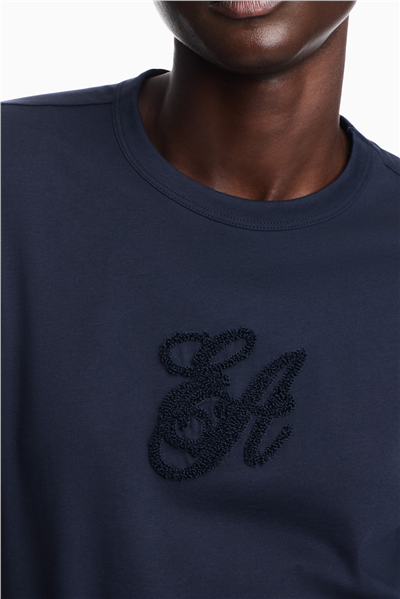 Emporio Armani Kadın Bisiklet Yaka T-Shirt Lacivert