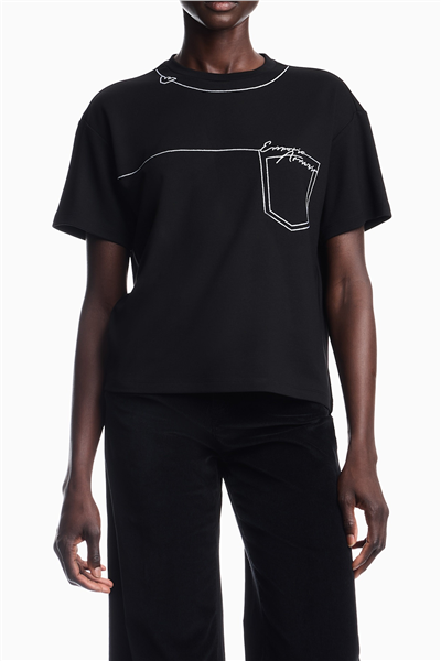 Emporio Armani Kadın Bisiklet Yaka T-Shirt Siyah