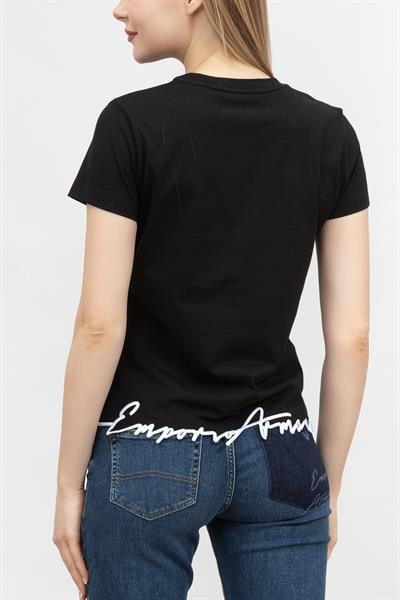 Emporio Armani Kadın Bisiklet Yaka T-Shirt Siyah