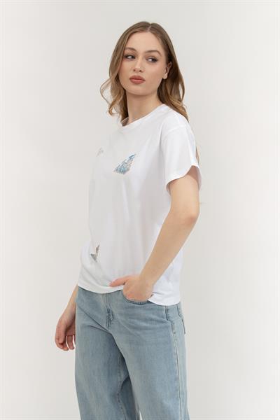 Emporio Armani Kadın Bisiklet Yaka T-Shirt