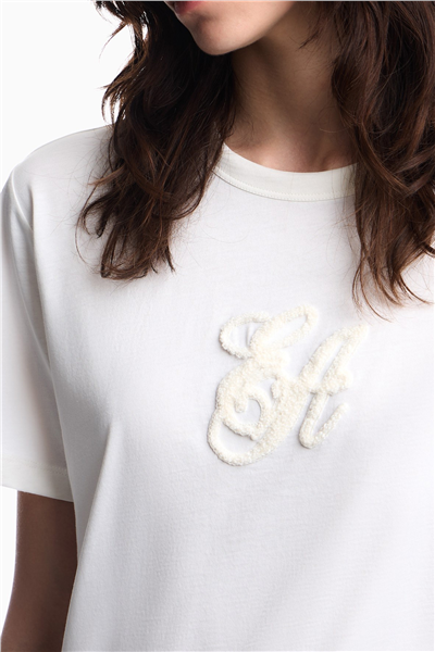 Emporio Armani Kadın Bisiklet Yaka T-Shirt Beyaz