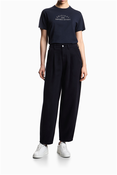 Emporio Armani Kadın Bisiklet Yaka T-Shirt Lacivert