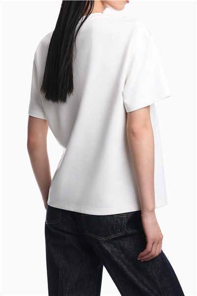 Emporio Armani Kadın Bisiklet Yaka T-Shirt Beyaz