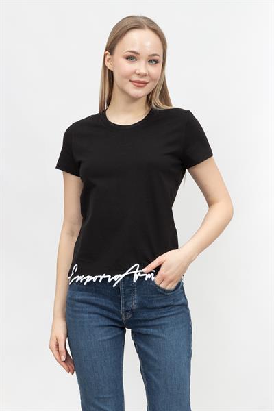 Emporio Armani Kadın Bisiklet Yaka T-Shirt Siyah