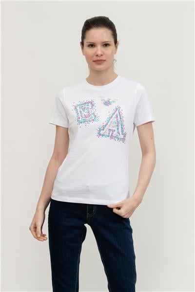 Emporio Armani Kadın Bisiklet Yaka T-Shirt