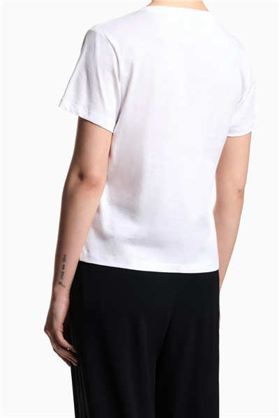 Emporio Armani Kadın Bisiklet Yaka T-Shirt Beyaz