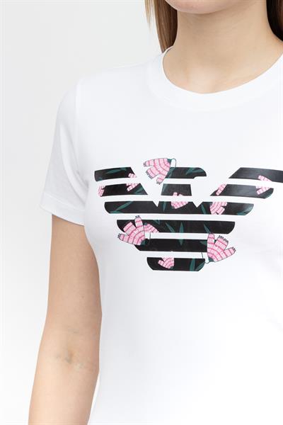 Emporio Armani Kadın Bisiklet Yaka T-Shirt Beyaz