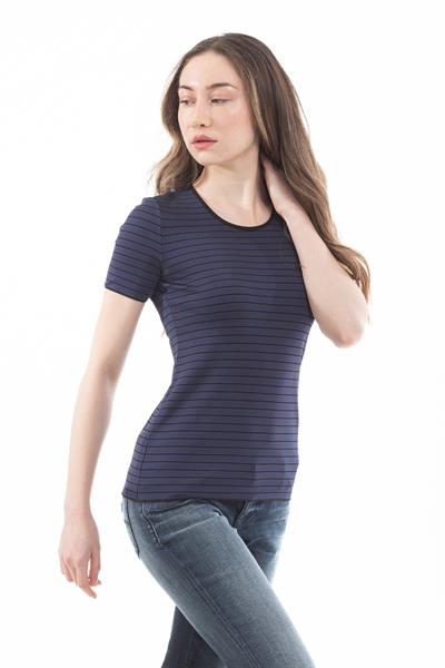 Emporio Armani Kadın Çizgili Kısa Kollu T-Shirt