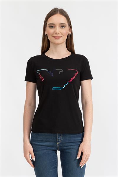 Emporio Armani Kadın Pullu Logo Baskılı T-Shirt