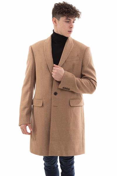 Emporio Armani Klasik Yün Erkek Kaban Bej