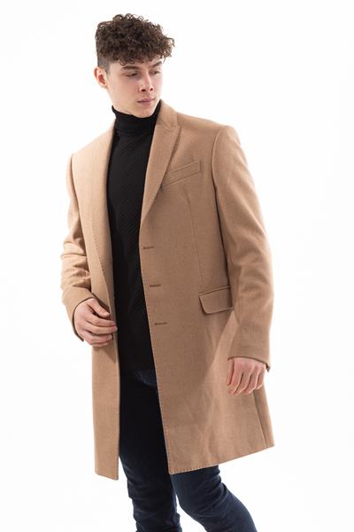Emporio Armani Klasik Yün Erkek Kaban Bej