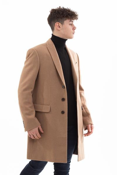 Emporio Armani Klasik Yün Erkek Kaban Bej