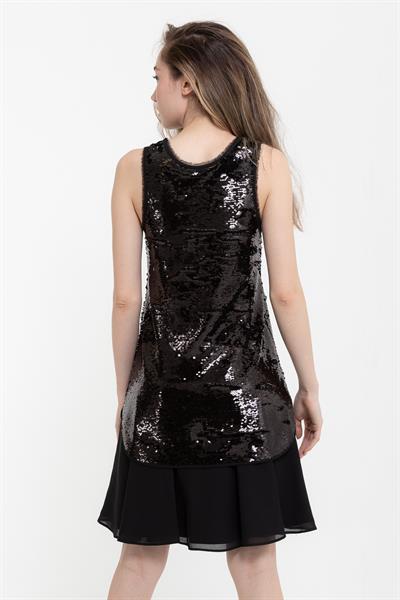 Emporio Armani Payetli Gece Elbisesi Siyah