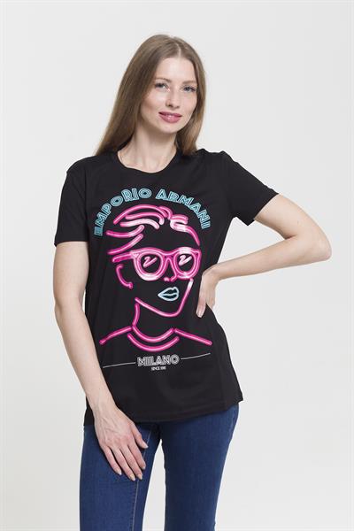 Emporio Armani Regular Fit %100 Pamuklu Kadın T-Shirt