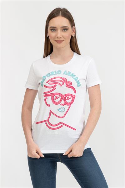 Emporio Armani Regular Fit %100 Pamuklu Kadın T-Shirt