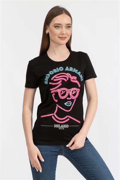 Emporio Armani Regular Fit %100 Pamuklu Kadın T-Shirt