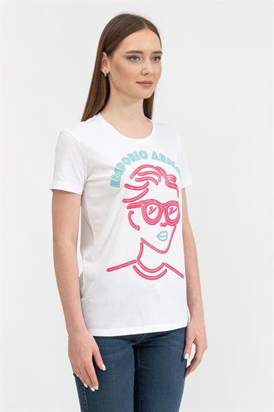 Emporio Armani Regular Fit %100 Pamuklu Kadın T-Shirt