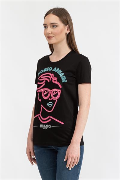 Emporio Armani Regular Fit %100 Pamuklu Kadın T-Shirt