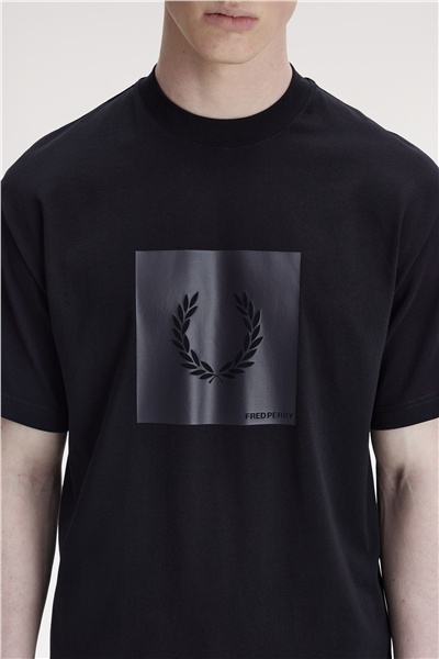 Fred Perry Box Graphic Erkek Bisiklet Yaka T-Shirt